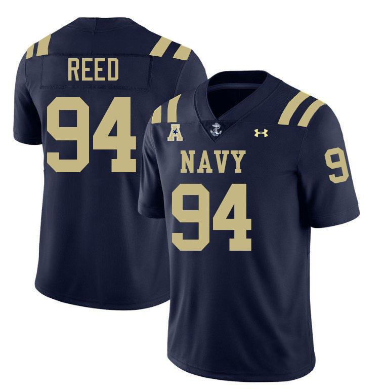 Navy Midshipmen #94 Justin Reed College Football Jerseys Stitched-Navy